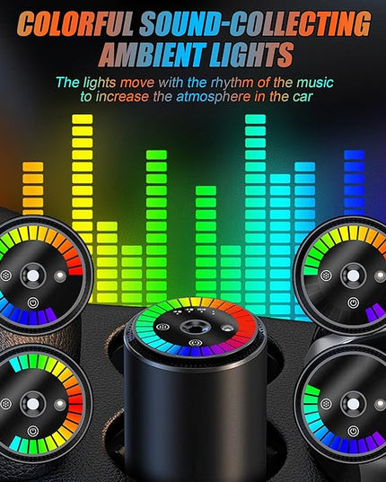 Smart Car Air Freshener, Car Air Freshener Diffuser with Starry Sky Projection and 50ml Perfume, Cars Scent Diffuser with RGB Music Syncing Light, 3 Mode Adjustable Auto On/Off Cars Diffuser, Cologne