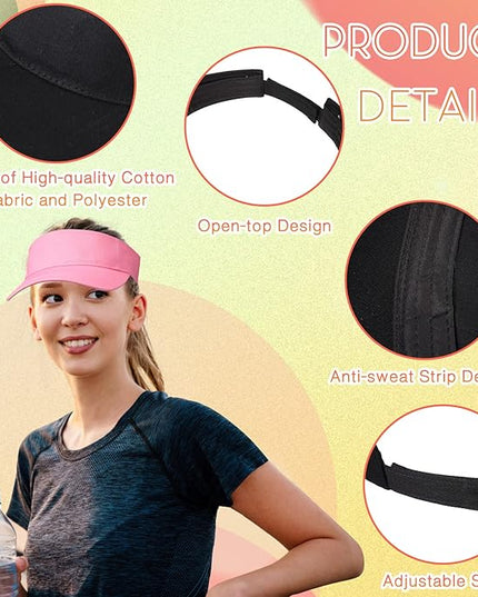 Silkfly 36 Pack Sun Visor Hats Adjustable Sports Athletic hat UV Protection Sun Visor Cap for Men Women Tennis Running Golf