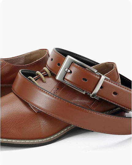 CHAOREN Reversible Belt Men 1 Piece - 1.25" Leather Dress Belt - Trim to Fit for Elegant Style