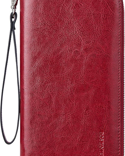 BOSTANTEN Leather Wallet for Women RFID Blocking Zip Around Credit Cards Holder Phone Clutch
