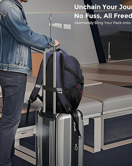 Swissdigital Design Travel Backpack for Men with Apple Find My, Laptop Backpack with USB Charging Port, RFID Protection, Add-A-Bag System - Travel Backpack for Men-Finder Color Random | SD803BT013-12