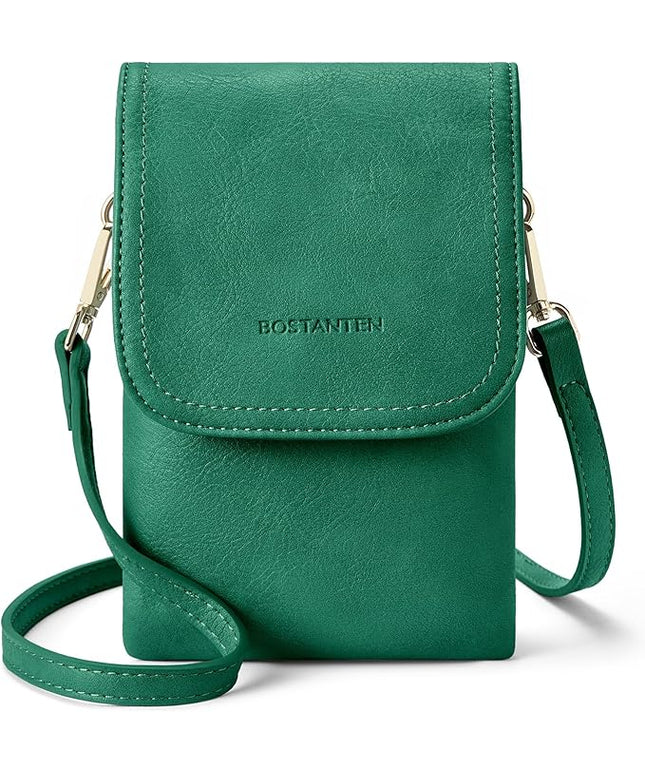 BOSTANTEN Vegan Leather Small Crossbody Bags for Women Designer Cell Phone Bag Wallet Purses Adjustable Strap