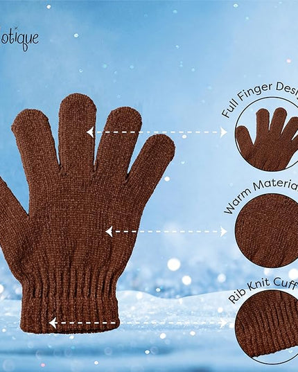 Motique Accessories Chenille Gloves Women Winter Magic Warm Gloves