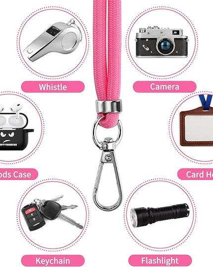 CACOE Phone Lanyard 2 Pcs-2 Pcs Adjustable Neck Strap,4 Pcs Phone Patches,Universal Crossbody Multifuctional Cell Phone Lanyards Compatible with Most Smartphones(Black+Rose Red)