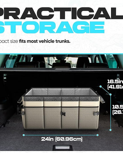 FORTEM Trunk Organizer For SUV Car Trunk Organizer, Foldable Storage, Car Accessories for Women Men, Collapsible Bag, Perfect Christmas Gifts, 600D Oxford, Non Slip Bottom, Straps, Soft Cover (65L)