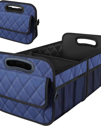 Deosk Car Trunk Organizer for SUV, Car Organizers and Storage with 6 Pocket, Car Accessories for Women/Men 50L Waterproof Polyester Trunk Organizer(Medium, Dark Blue)