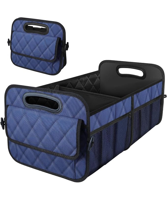 Deosk Car Trunk Organizer for SUV, Car Organizers and Storage with 6 Pocket, Car Accessories for Women/Men 50L Waterproof Polyester Trunk Organizer(Medium, Dark Blue)