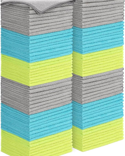 AIDEA Microfiber Cleaning Cloth-100PK, Soft Microfiber Towels for Cars, Absorbent Cleaning Rags, Lint-Free Streak-Free Wash Cloths for House, Kitchen, Window(12in.x16in.)