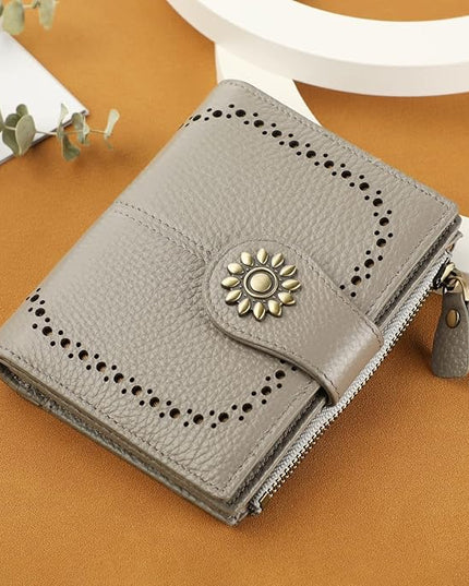 Lavemi Womens Leather Wallet Small Compact RFID Blocking Credit Card Case Purse with Zipper Pocket | Small, Compact, RFID Blocking, Zipper Pocket, Small, Compact
