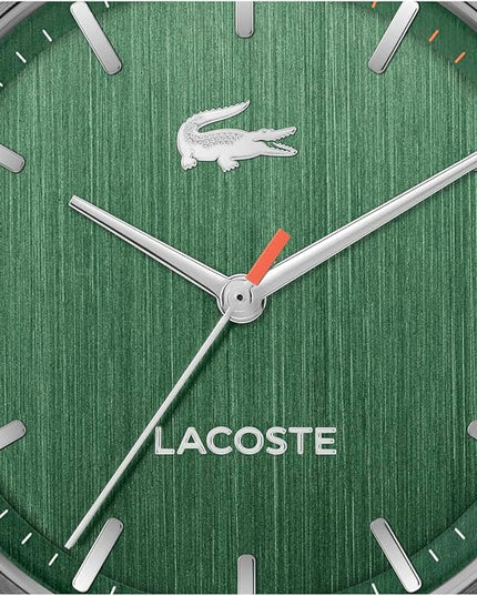 Lacoste Lisbon Men’s Quartz Watch - Three-Hand Sunray Dial with Stick Indexes, Polished Case, Crocodile Logo - Modern, Classic Timepiece - Gift for Him 42mm