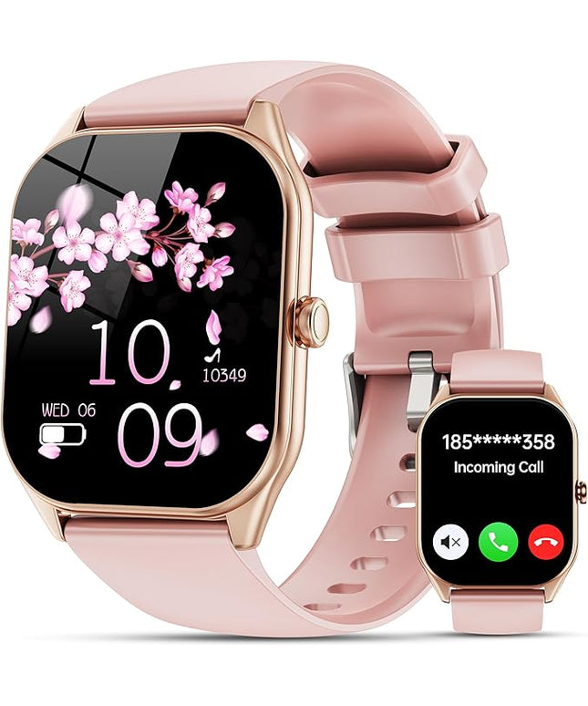 Smart Watches for Women Men , 2.0" HD Touchscreen Fitness Tracker, Bluetooth Calls/Notifications, IP68 Waterproof, 100+ Sport Modes Fitness Watch, Heart Rate Sleep Monitor Smartwatch for Android iOS