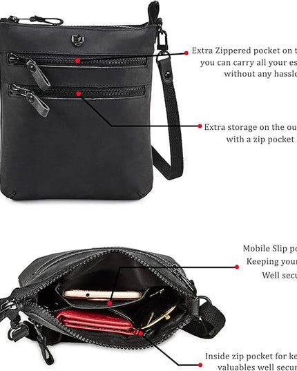 Crossbody Sling Bag for Women Small Real Leather Purse Vintage Travel Crossover Shoulder Bag Handmade