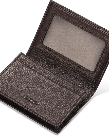 Leather Business Card Case Holder for Men & Women, Italian Calfskin