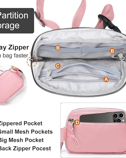Mini Belt Bag for Women, RFID Small Fanny Pack, Womens Fashion Waist Packs with Extender Strap, Crossbody Bum Bags