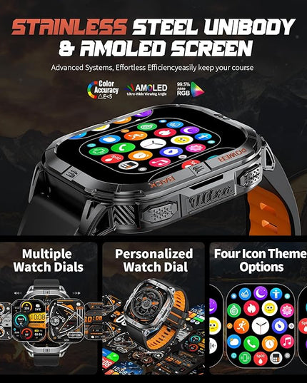GPS Military Smart Watch for Men(Answer/Call), 2.13'' Smartwatch,60 Days Battery,6 Satellite Positioning/Compass,5 ATM Fitness Tracker with Flashlight/Heart Rate/Sleep/100+ Sport Modes for Android/iOS