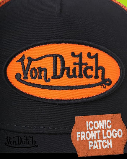 Von Dutch Unisex Trucker Hat - Curved Bill Mesh Back Retro Classic Adjustable Snapback Baseball Cap for Men and Women
