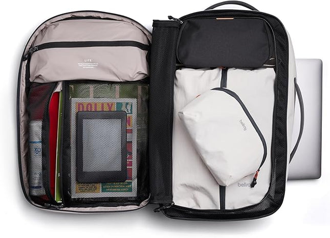 Bellroy Lite Travel Pack 30L (carry-on backpack, travel backpack for international travelers, with laptop pocket, interior packing cells and tuck-away shoulder straps) - Ash