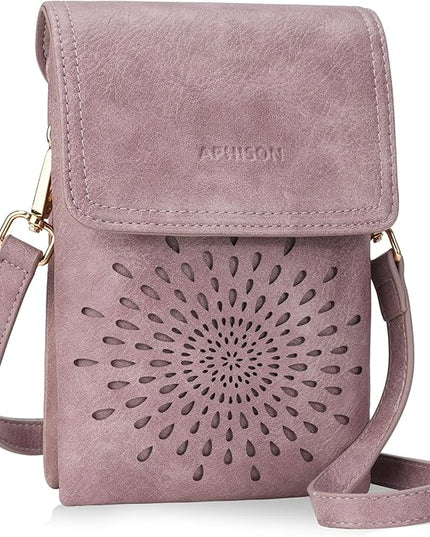 APHISON Small Crossbody Bags for Women Trendy, Leather Phone Wallet Purses Handbags Card Slots with Adjustable Strap