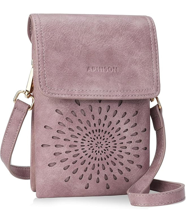 APHISON Small Crossbody Bags for Women Trendy, Leather Phone Wallet Purses Handbags Card Slots with Adjustable Strap