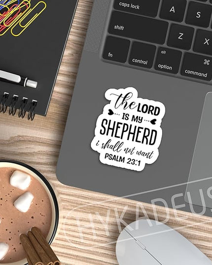 (3Pcs) The Lord is My Shepherd Heart Sticker, Christian Bible Scripture, Inspirational Stickers, Decals for Books Laptops Phones Tumblers Water Bottles, Waterproof Vinyl Size 3 x 2.5 Inch