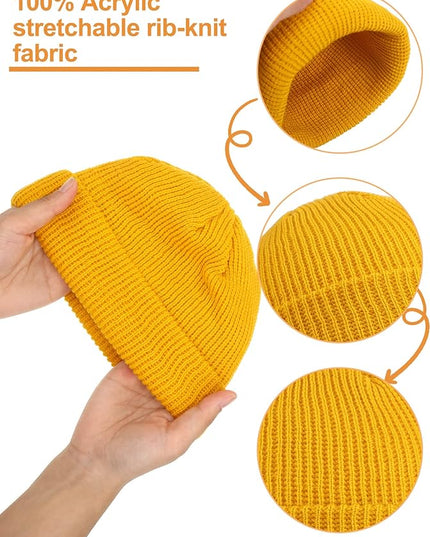 SATINIOR Fisherman Beanie Trawler Beanie Winter Watch Hat Roll up Edge Skullcap Unisex