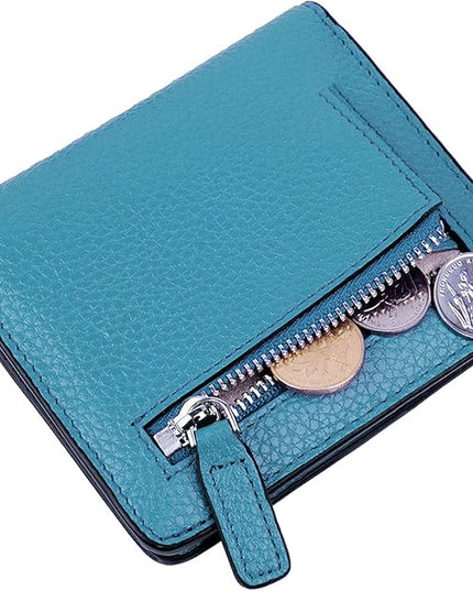 AINIMOER Small Leather Wallet for Women, Ladies Credit Card Holder RFID Blocking Women's Mini Bifold Pocket Purse