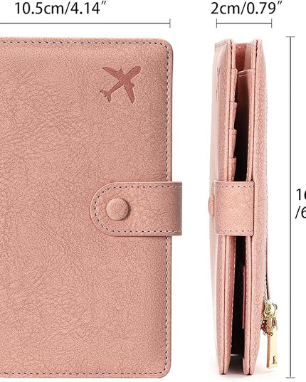 RFID Blocking Passport Wallet Cover Case Travel Document Organizer for Women and Men,Travel Wallet for Credit Card