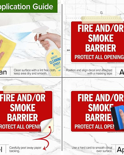 Fire and Or Smoke Barrier Protect All Openings Sign, 10x7 Inches, 4 Mil Vinyl Decal Stickers Weather Resistant, Made in USA by My Sign Center
