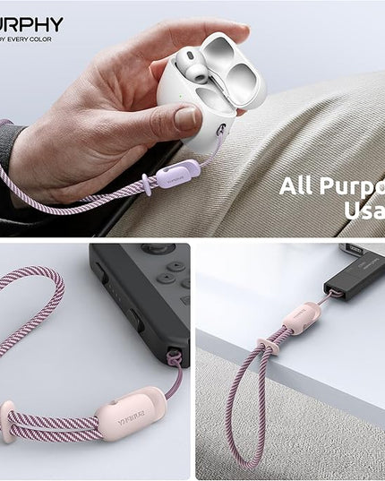 SURPHY 2 Pack Phone Lanyard for Cellphone Case, Phone Wrist Strap for Case, Cellphone Strap with 2-Color Braided, Charm Wrist Lanyard for Women and Men, Pink & Lilac