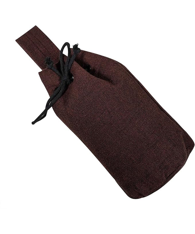 Mythrojan Drawstring Belt Pouch Medieval Canvas Pouch Renaissance Bag LARP Coin Bag Cosplay Costume Accessories for Medieval Events, Reenactments, Renfair - Brown, 8" x 6.5"