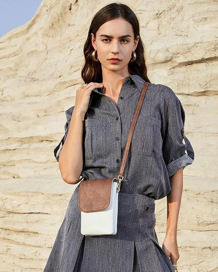 BOSTANTEN Vegan Leather Small Crossbody Bags for Women Designer Cell Phone Bag Wallet Purses Adjustable Strap
