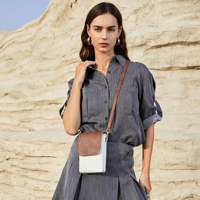 BOSTANTEN Vegan Leather Small Crossbody Bags for Women Designer Cell Phone Bag Wallet Purses Adjustable Strap
