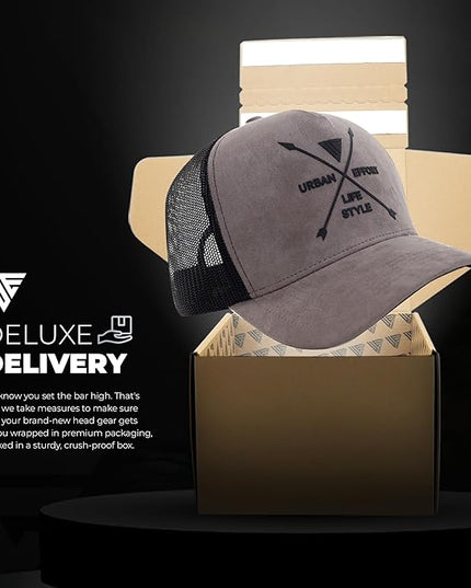Urban Effort Mesh Back Cap - for Men and Women Baseball Hat 5-Panel Trucker Hat - Great Snapback Closure for Hunting & Hiking
