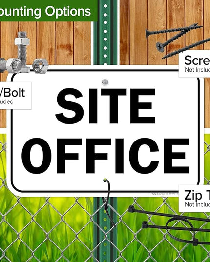 Site Office Sing Sign, 12x18 Inches, Rust Free .063 Aluminum, Fade Resistant, Made in USA by My Sign Center