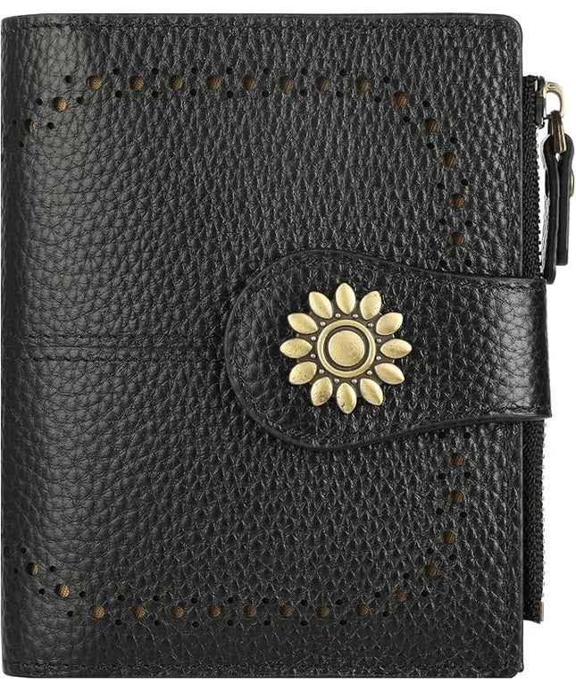 Lavemi Womens Leather Wallet Small Compact RFID Blocking Credit Card Case Purse with Zipper Pocket | Small, Compact, RFID Blocking, Zipper Pocket, Small, Compact