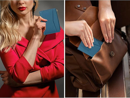 Oak Leathers Leather Wallet For Women - Small RFID Coin Purse Credit Card & ID Holder for Ladies, Gift for Women's, Bifold Wallets (Nappa Ottanio)