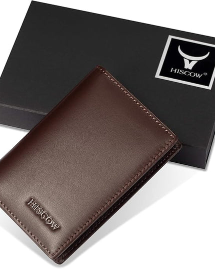 Leather Business Card Case Holder for Men & Women, Italian Calfskin