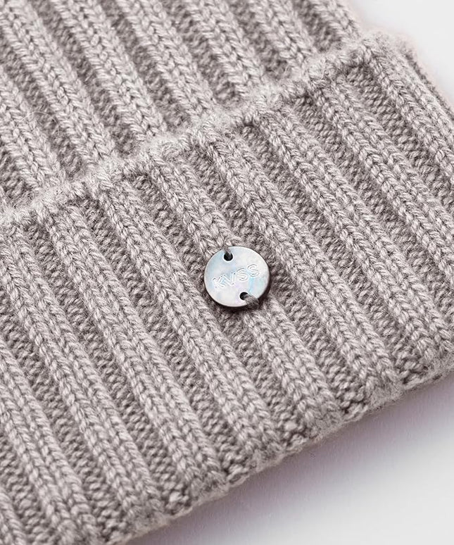KVSS 100% Pure Cashmere Beanie for Women & Men Knit Winter Hat Cuff Rib Cap | Luxury from Inner Mongolia