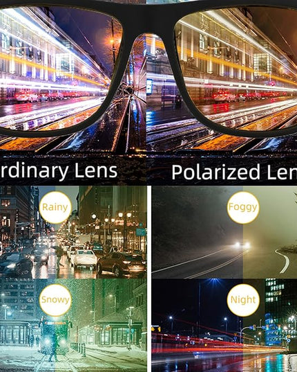 ZENOTTIC Square Polarized Sunglasses for Men Ultralight Carbon Fiber Sun Glasses Driving Fishing Golf Sports UV400 Protection