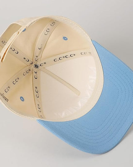MIRMARU Two-Tone Vintage Canvas Trucker Hats for Men & Women, Adjustable Size Baseball Caps with Trendy Embroidered Design
