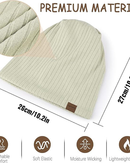 Slouchy Beanie for Men Women Soft Lightweight Running Beanie Hat Chemo Cap Skull Cap