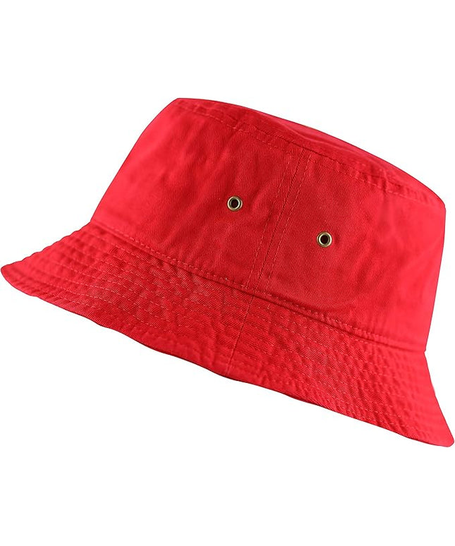 The Hat Depot Bucket Hat - Unisex 100% Cotton & Denim UPF 50 Packable Summer Travel Beach Sun Hat
