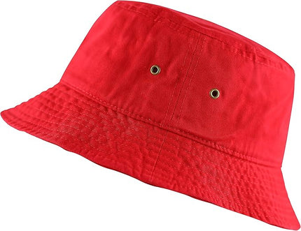 The Hat Depot Bucket Hat - Unisex 100% Cotton & Denim UPF 50 Packable Summer Travel Beach Sun Hat