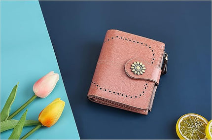Lavemi Womens Leather Wallet Small Compact RFID Blocking Credit Card Case Purse with Zipper Pocket | Small, Compact, RFID Blocking, Zipper Pocket, Small, Compact