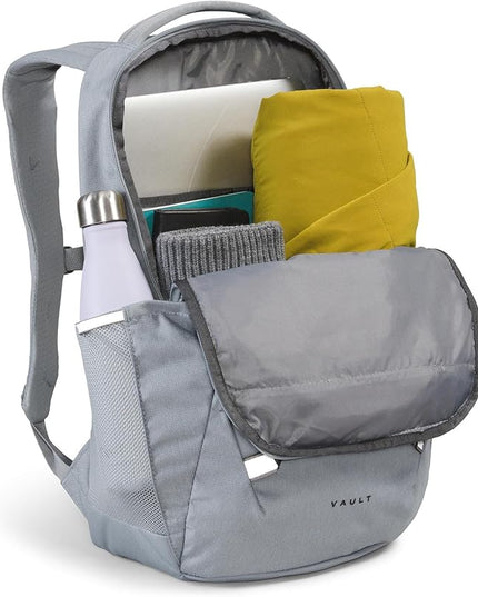 The North Face Vault Everyday Laptop Backpack - Commuter Travel Bag, Water-Repellent Finish, Spacious Compartment, Mid Grey Dark Heather/TNF Black-NPF, One Size