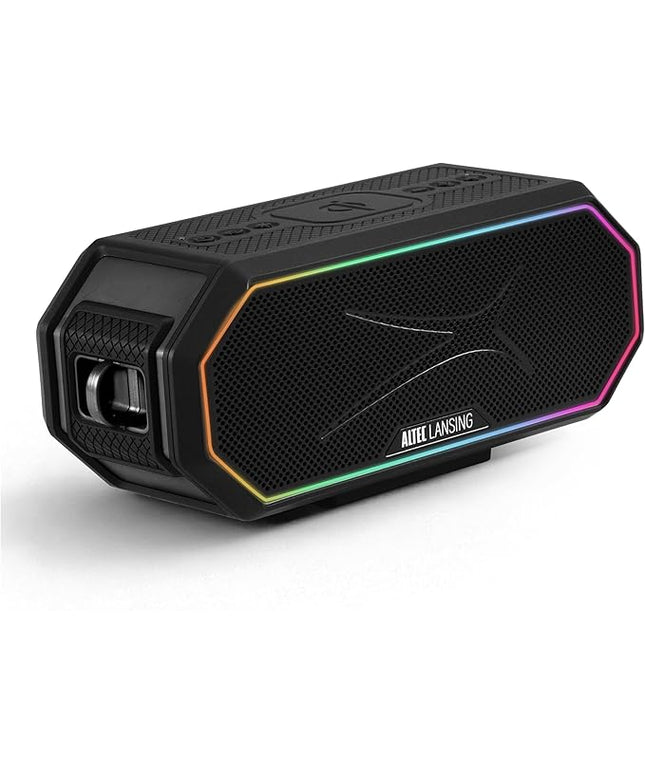 Altec Lansing Loud Portable Speakers Bluetooth Wireless Waterproof - MultiColor LED, 20 Hour Playtime, Mount Included | HydraBLAST 2.0 Magnetic Bluetooth Speaker for Travel, Home and Outdoor Adventure
