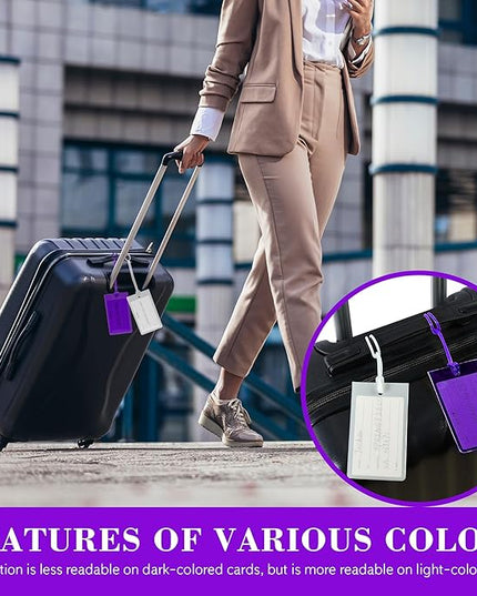 50 Pack Luggage Tags for Suitcases, Airplane Travel Essentials for Flying, International Travel Must Haves, and Luggage Accessories by Sodsay