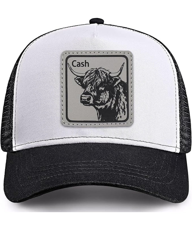 Animal Trucker Hats Leather Pattern Adjustable Snapback Mesh Animal Baseball Cap for Men