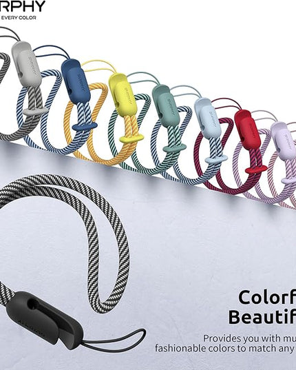 SURPHY 2 Pack Phone Lanyard for Cellphone Case, Phone Wrist Strap for Case, Cellphone Strap with 2-Color Braided, Charm Wrist Lanyard for Women, Cellphone Wrist Lanyard for Women, Black & Lilac