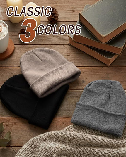 Zhanmai 12 Pack Small Winter Beanie Hats Bulk Warm Knitted Cuffed Skull Cap for Men Women